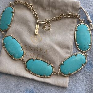 Kendra Scott Blue Gold Statement Necklace